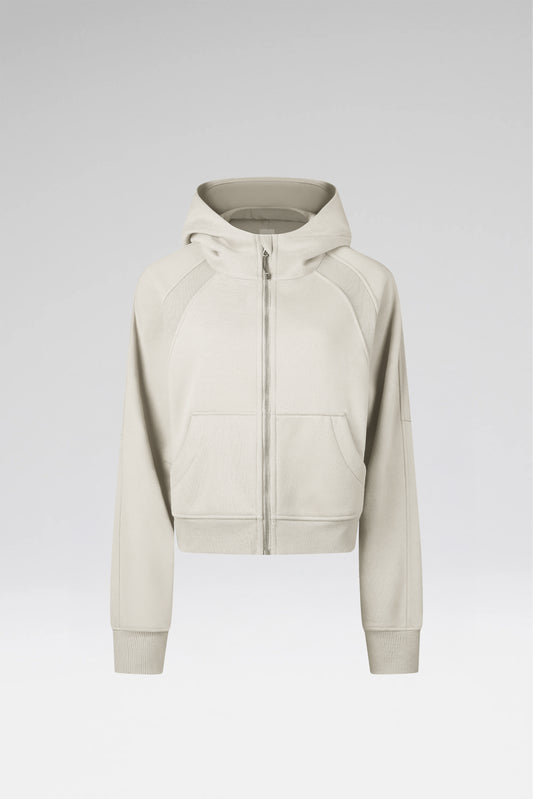 Cropped Zip-Through Hoodie