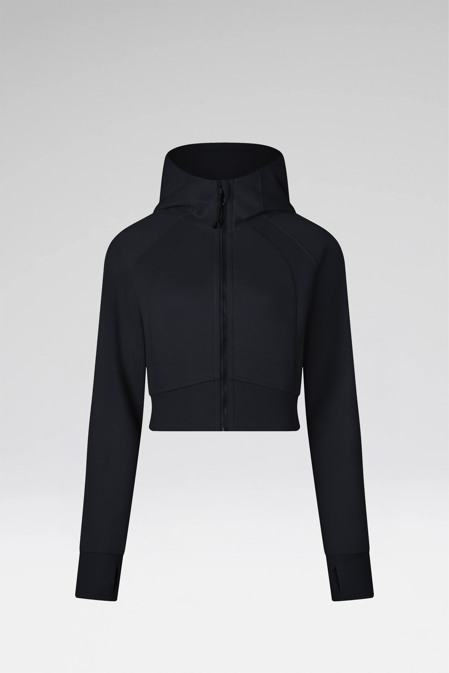 Cropped Zip-Through Hoodie