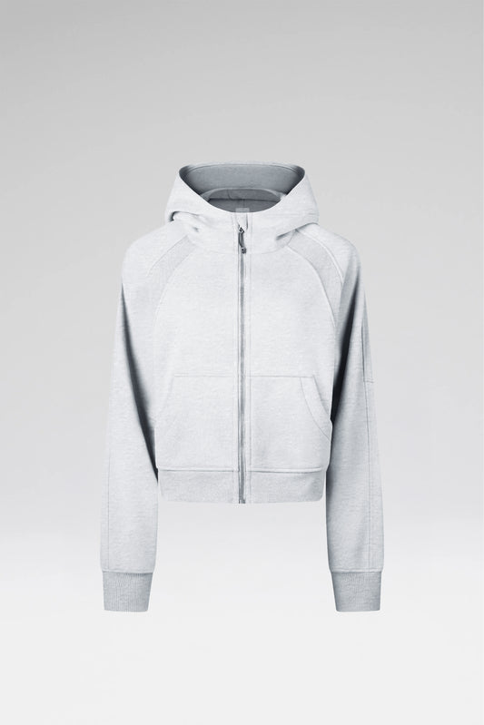 Cropped Zip-Through Hoodie