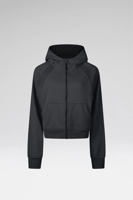 Cropped Zip-Through Hoodie