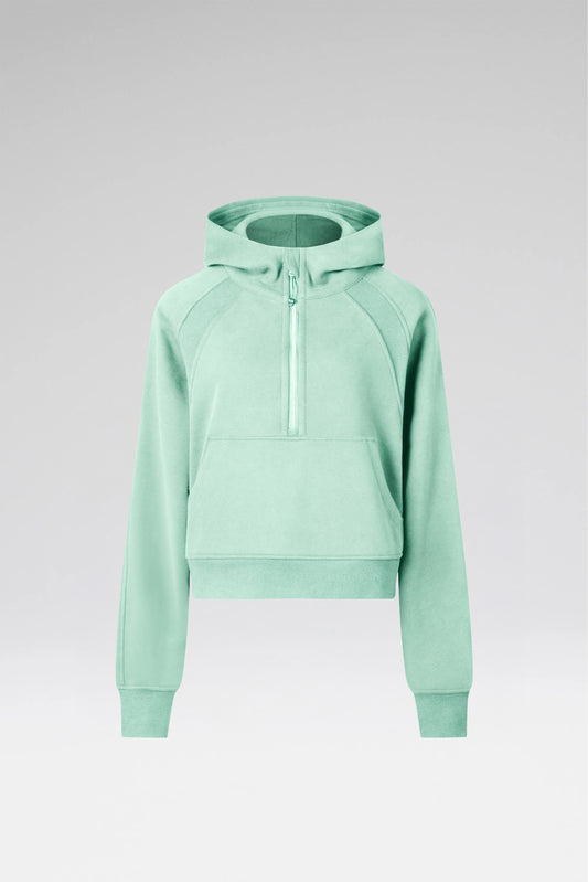 Cropped Half-Zip Hoodie