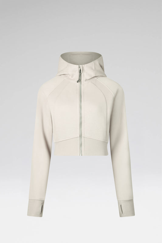 Cropped Zip-Through Hoodie