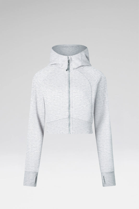 Cropped Zip-Through Hoodie