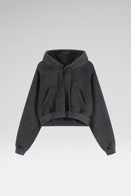 Cropped Zip-Through Hoodie